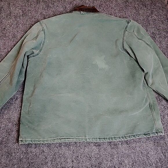 Vintage Carhartt Jacket XL 90s USA Chore Coat Blanket Lined CB2594 Distressed - Picture 9 of 16